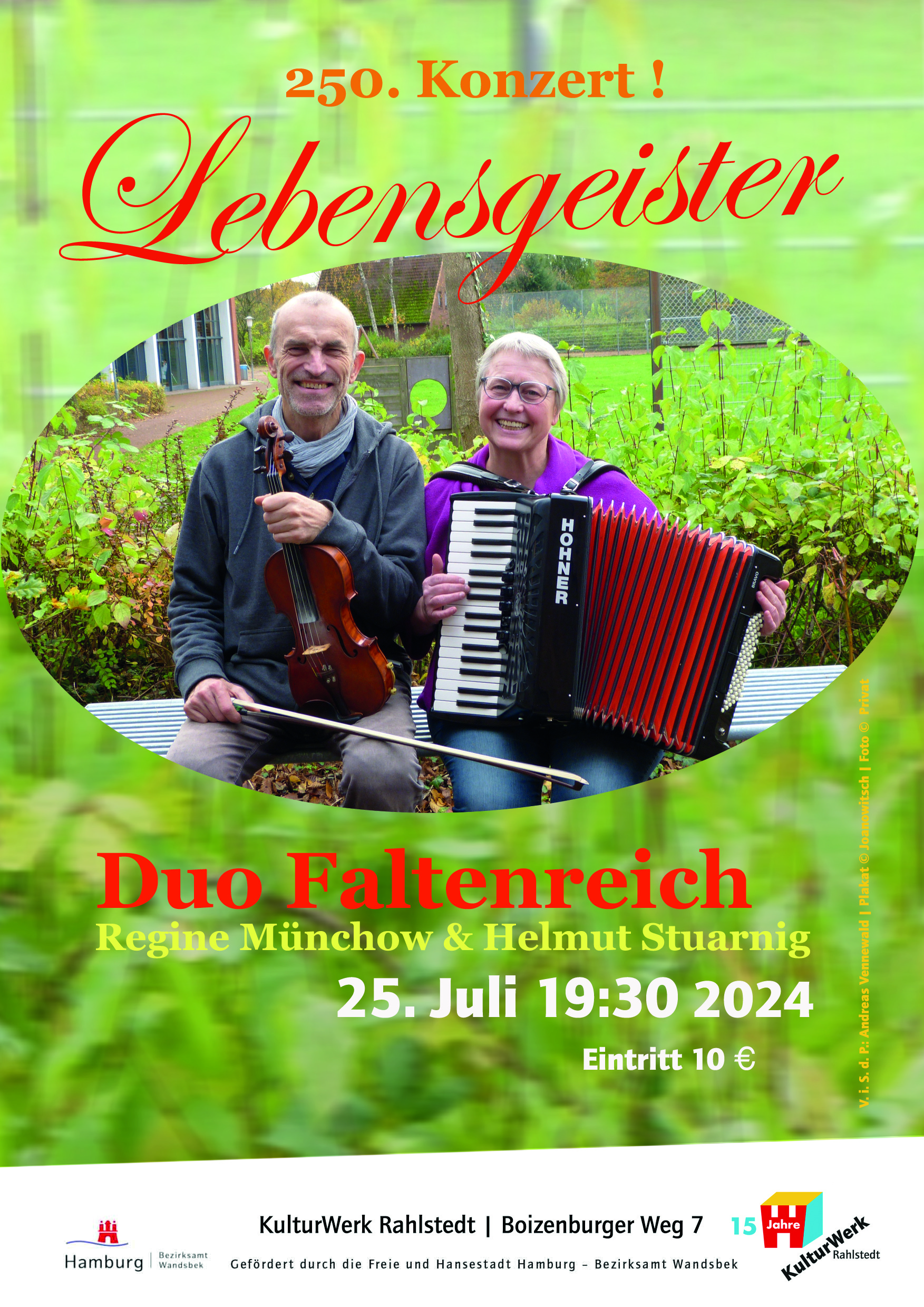 "Lebensgeister" - 250. Konzert Duo Faltenreich